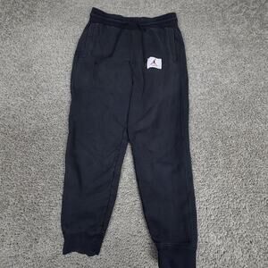 Jordan Sweatpants Mens Small Black Fleece Joggers Elastic Waist Pockets Lounge
